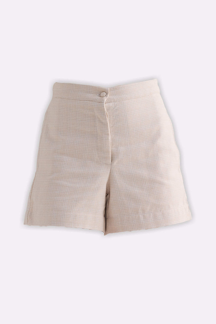 Cotton Tweed Shorts | Cream