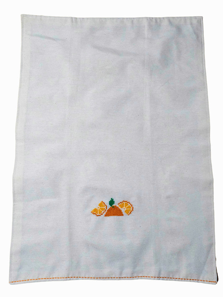 Orange Tatreez Tea Towel
