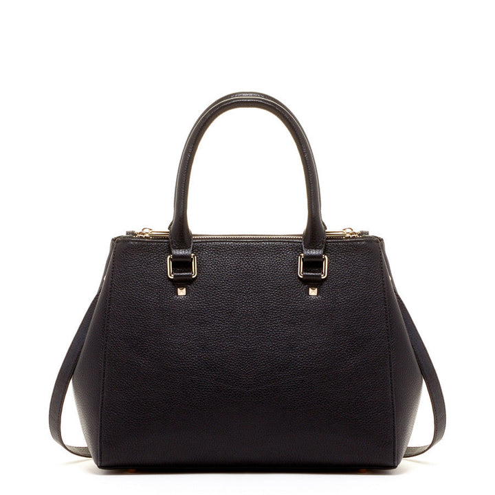 Leather Satchel Bag - Black