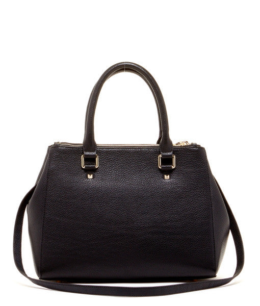 Leather Satchel Bag - Black