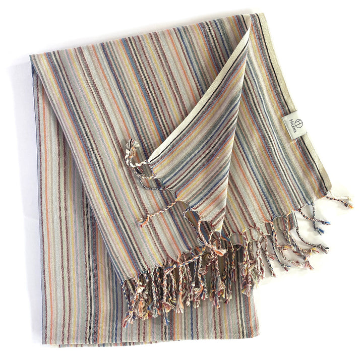 Casablanca Sustainable Striped Turkish Towel / Blanket - Beige