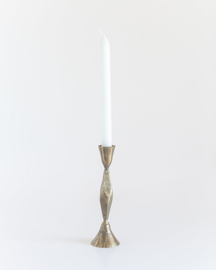 S/2 High Diamond Candlestands | Brass Finish
