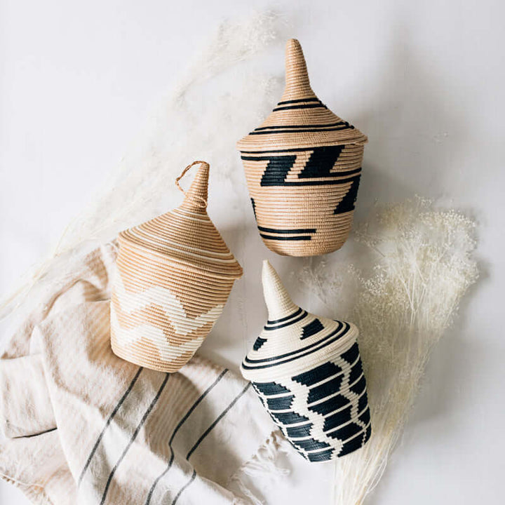 Sisal Peace Basket - Chevron