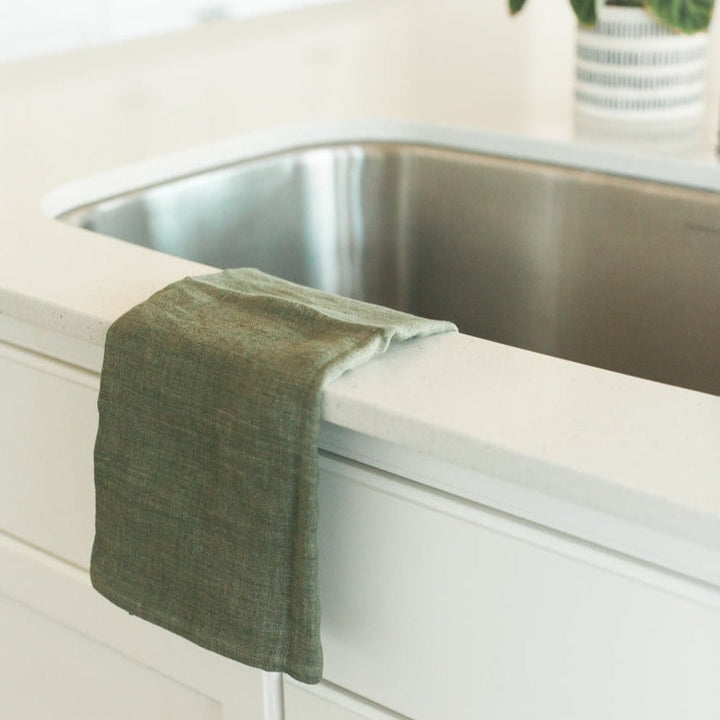 Stone Washed Linen Tea Towel