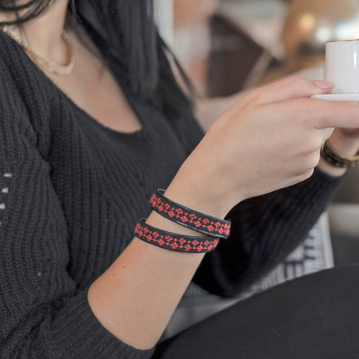 Rana Choker / Wrap Bracelet | Red