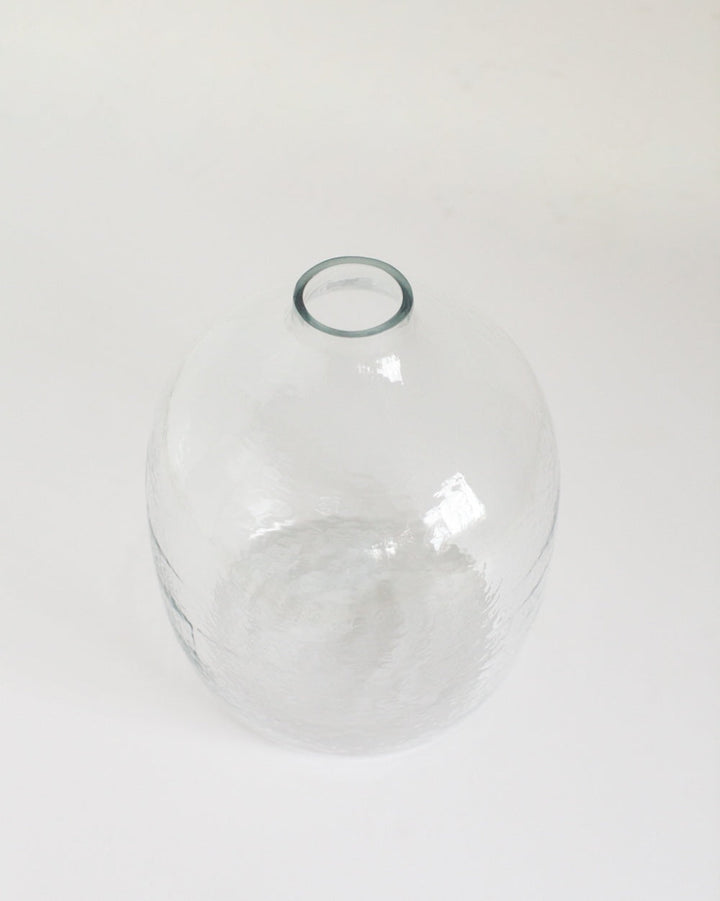 Hebron Hammered Glass Vase | Clear
