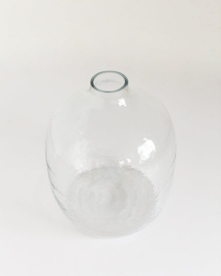 Hebron Hammered Glass Vase | Clear