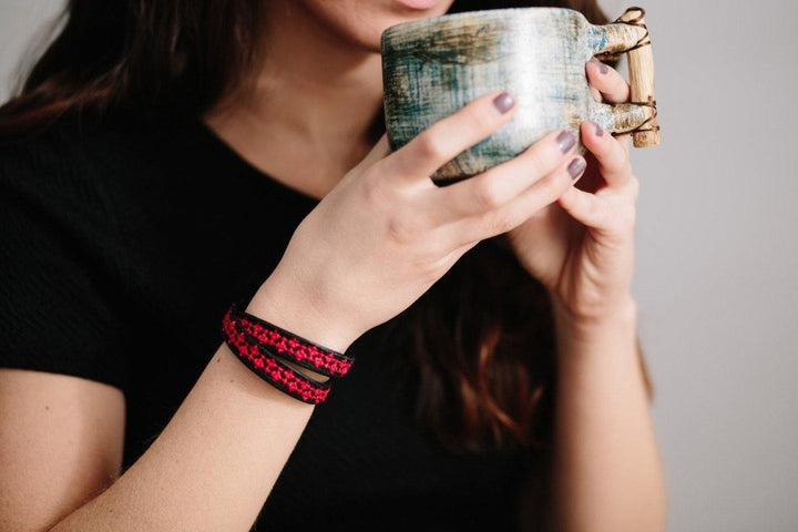 Rana Choker / Wrap Bracelet | Red