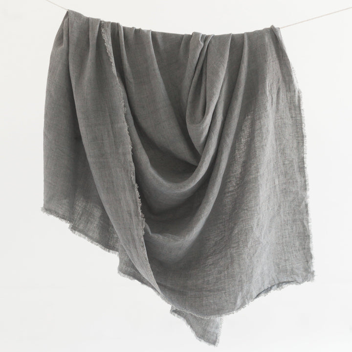 Stone Washed Linen Throw