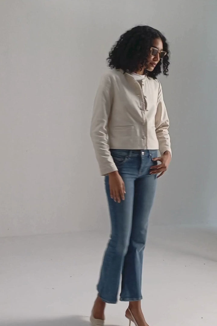 Lady Jacket | Cream Cotton Tweed