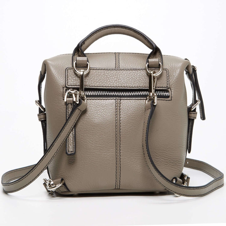 Ashley Gray Leather Backpack Purse