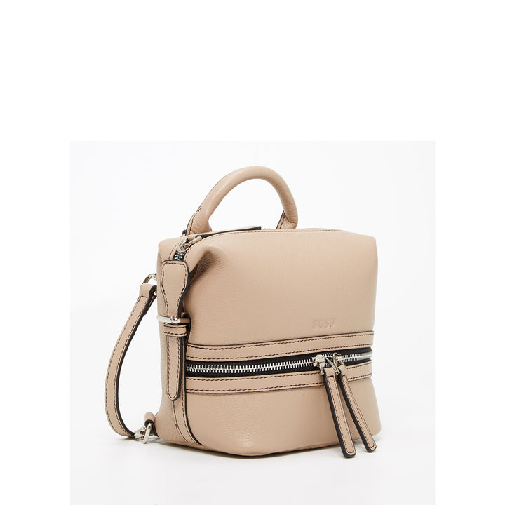 Susu The Ashley Leather Backpack Purse Beige