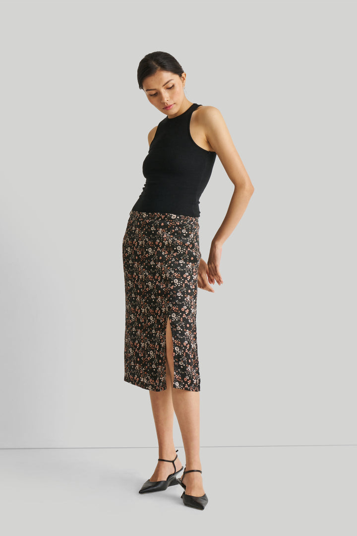 Brunch Skirt | Black Florals