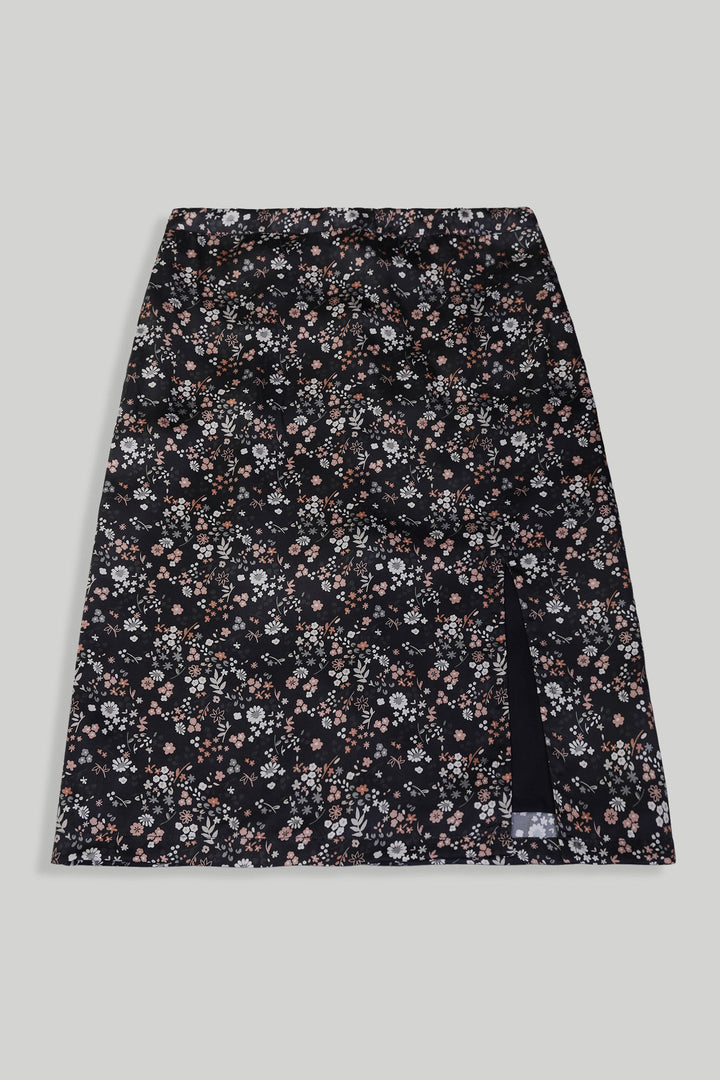 Brunch Skirt | Black Florals