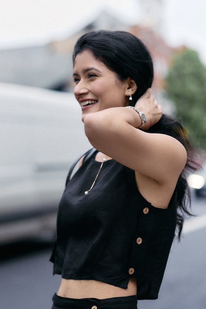 Boxy Crop Top | Black