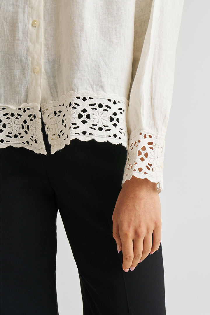 Button-Down With Lace Shirt | Off-White