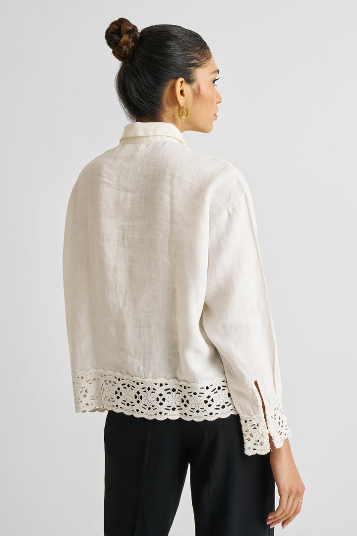 Button-Down With Lace Shirt | Off-White
