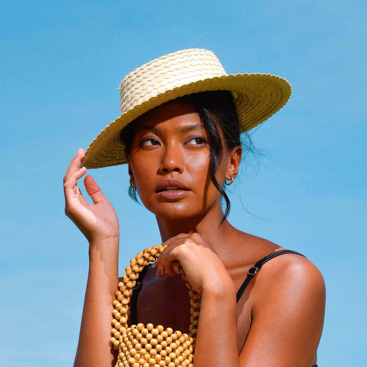 Celeste Woven Straw Hat - Natural Beige