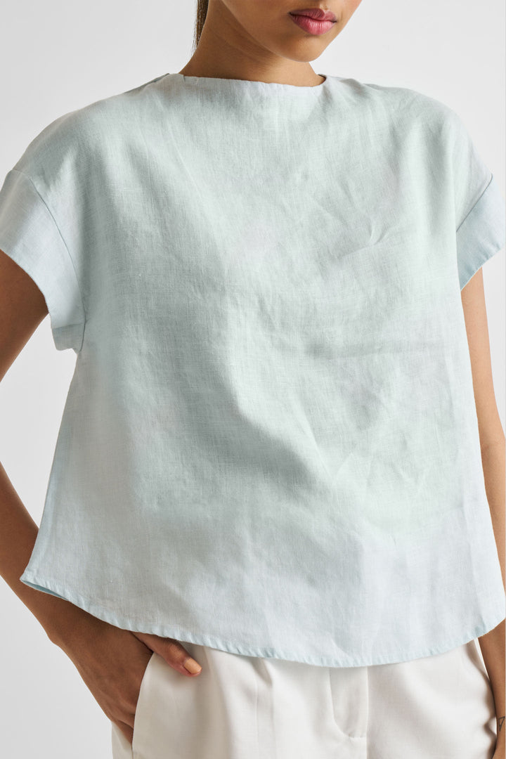 Cap Sleeved Everyday Top | Summer Blue