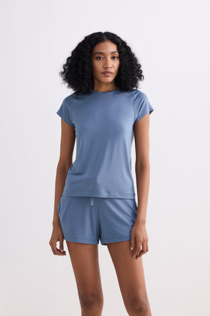Essential Short Sleeve Tee Set | Blue