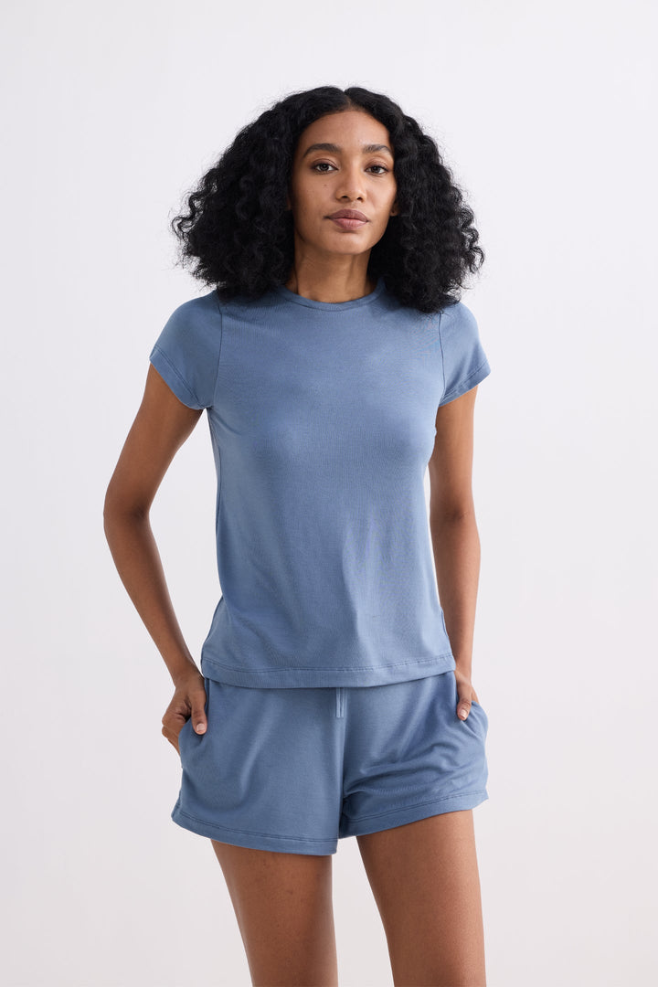 Essential Short Sleeve Tee Set | Blue