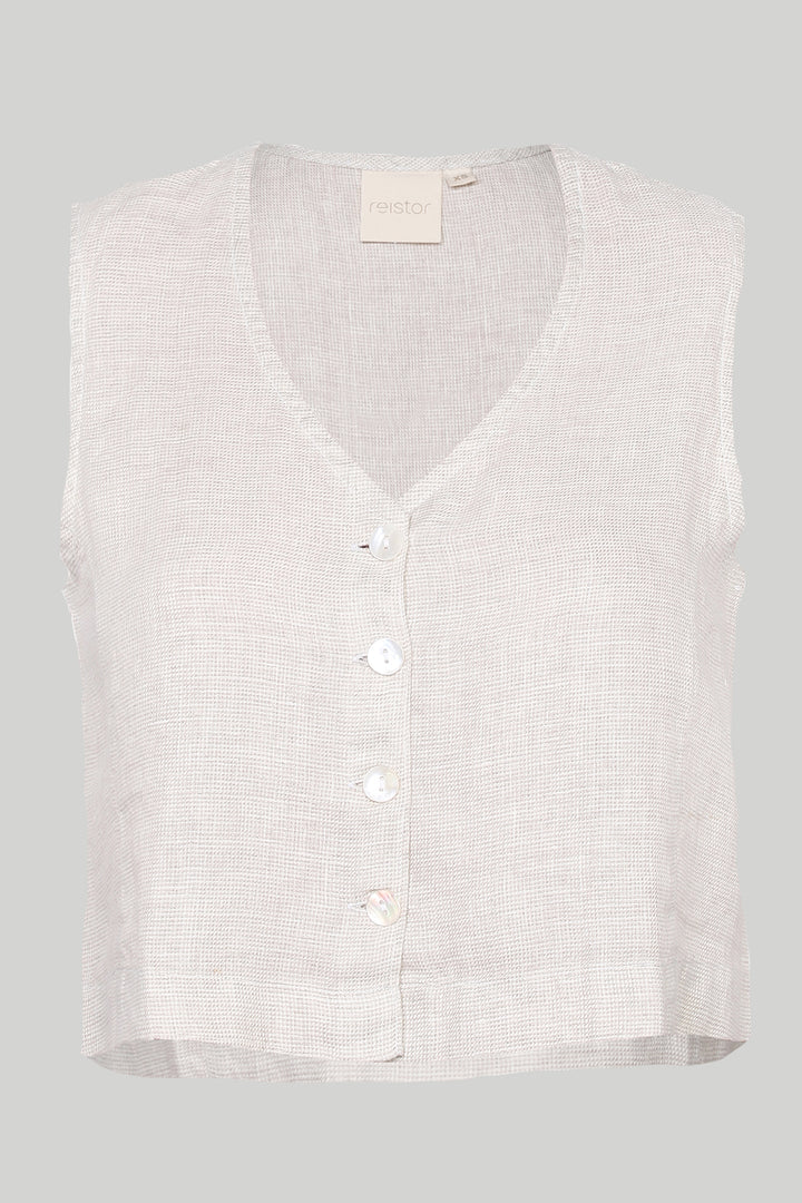 Cropped Vest Top - Ecru