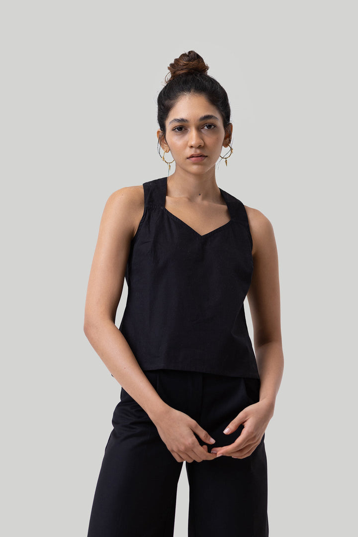 Crossback Tank Top - Black