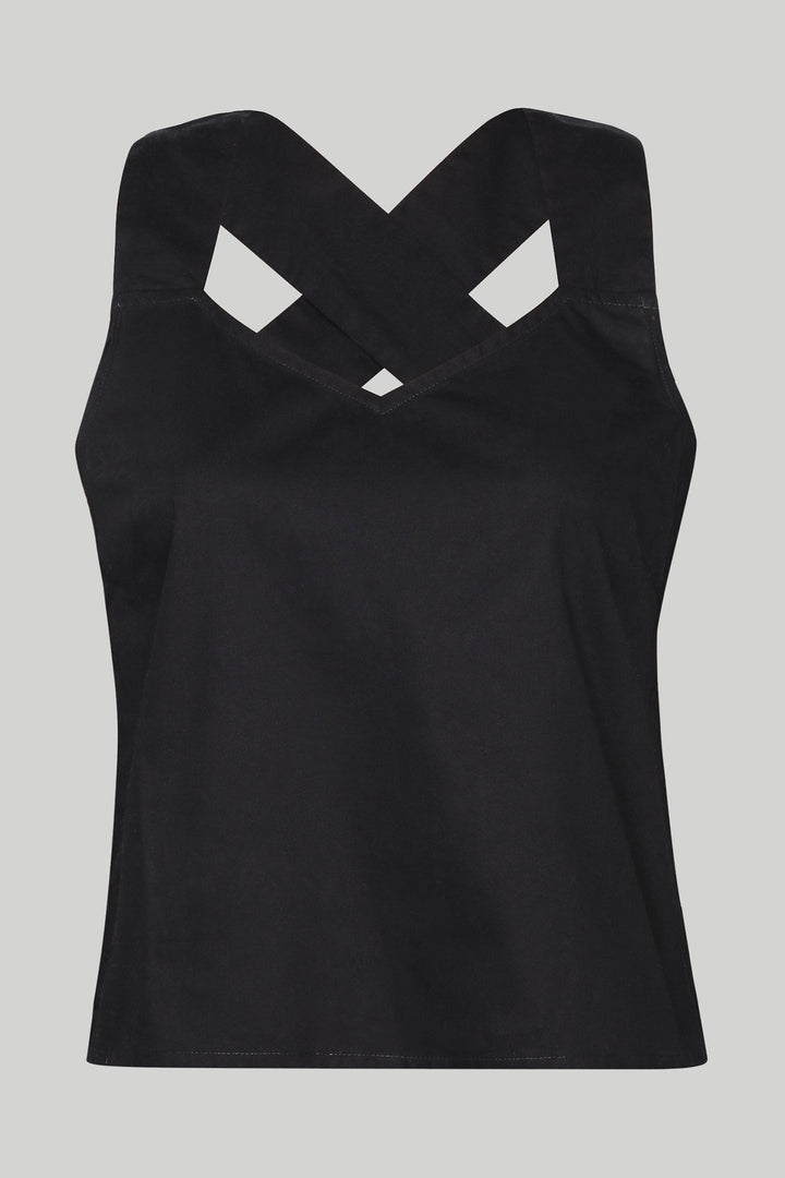 Crossback Tank Top - Black