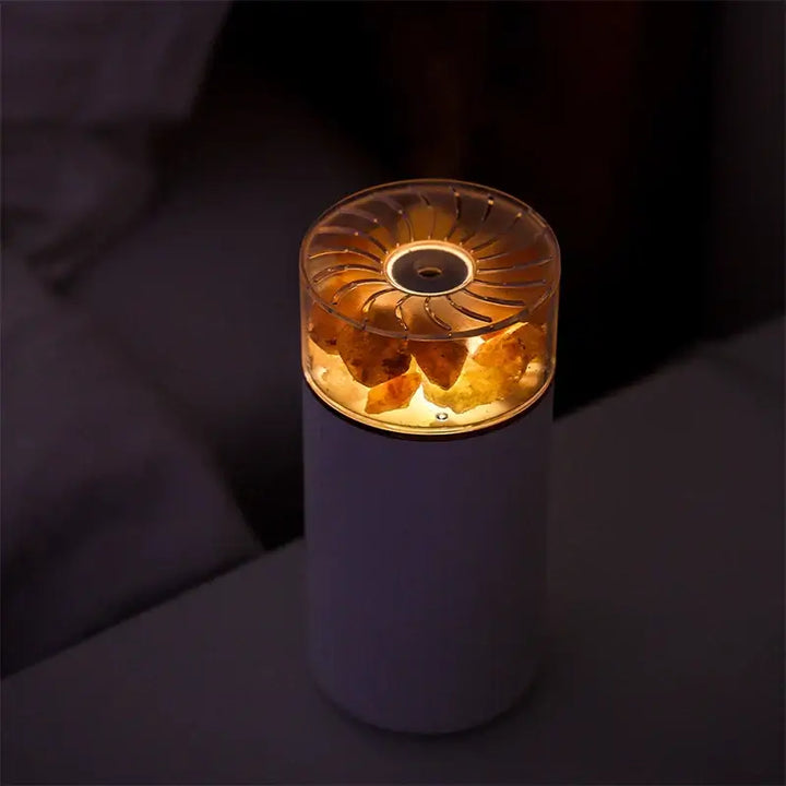LED Light Crystal Salt Stone Humidifier Essential Oil Diffuser