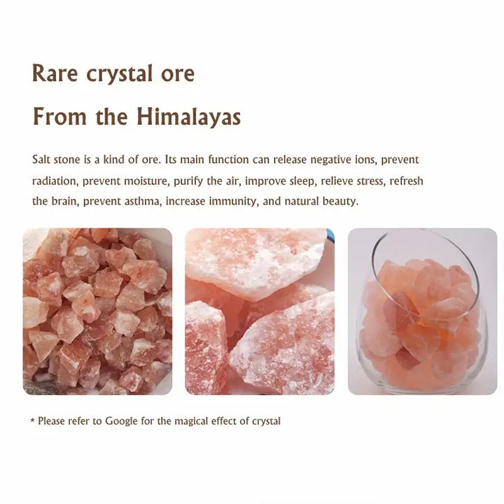 LED Light Crystal Salt Stone Humidifier Essential Oil Diffuser