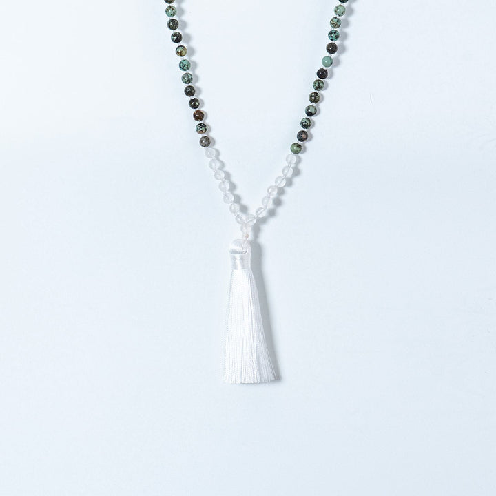 Moonstone and African Turquoise Mala