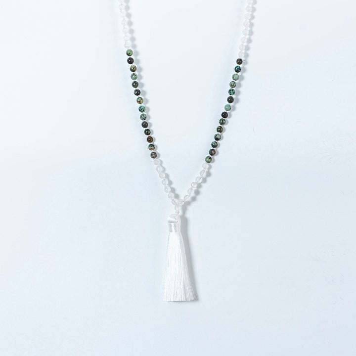 Moonstone and African Turquoise Mala