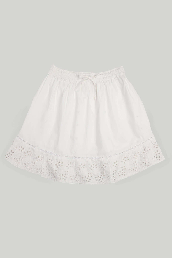 Drawstring Short Skirt - White