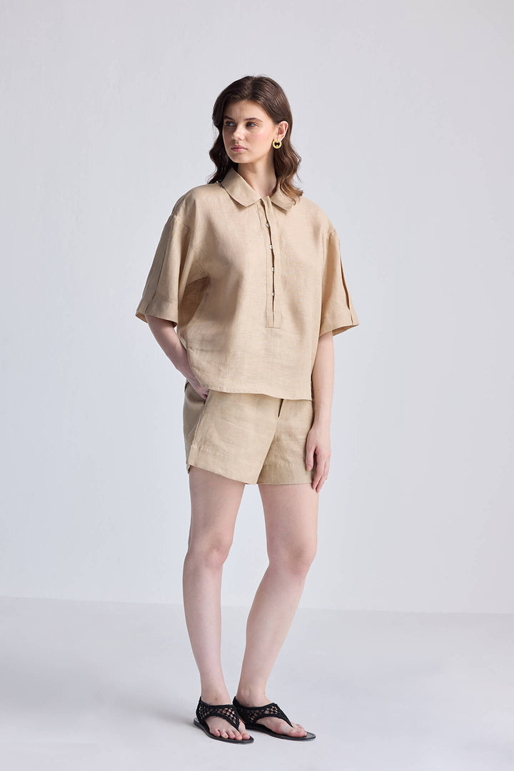 Drawstring Shorts | Neutral Beige
