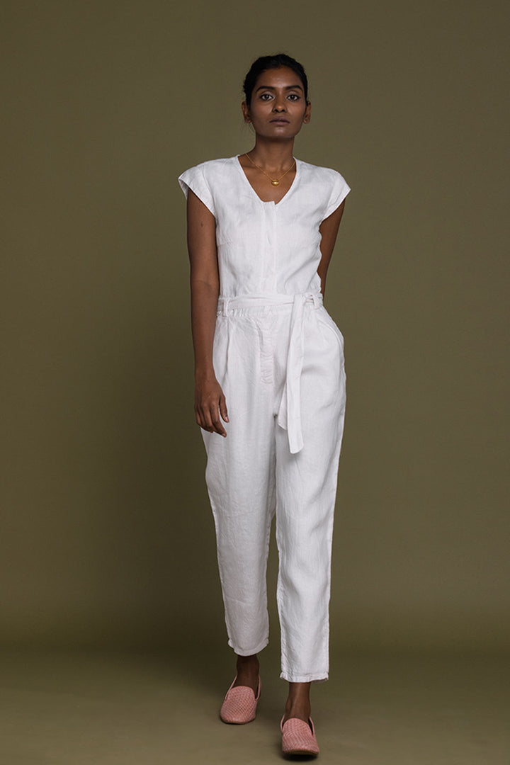 Evening Chai Jumpsuit - White