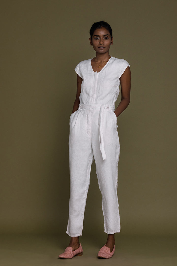 Evening Chai Jumpsuit - White