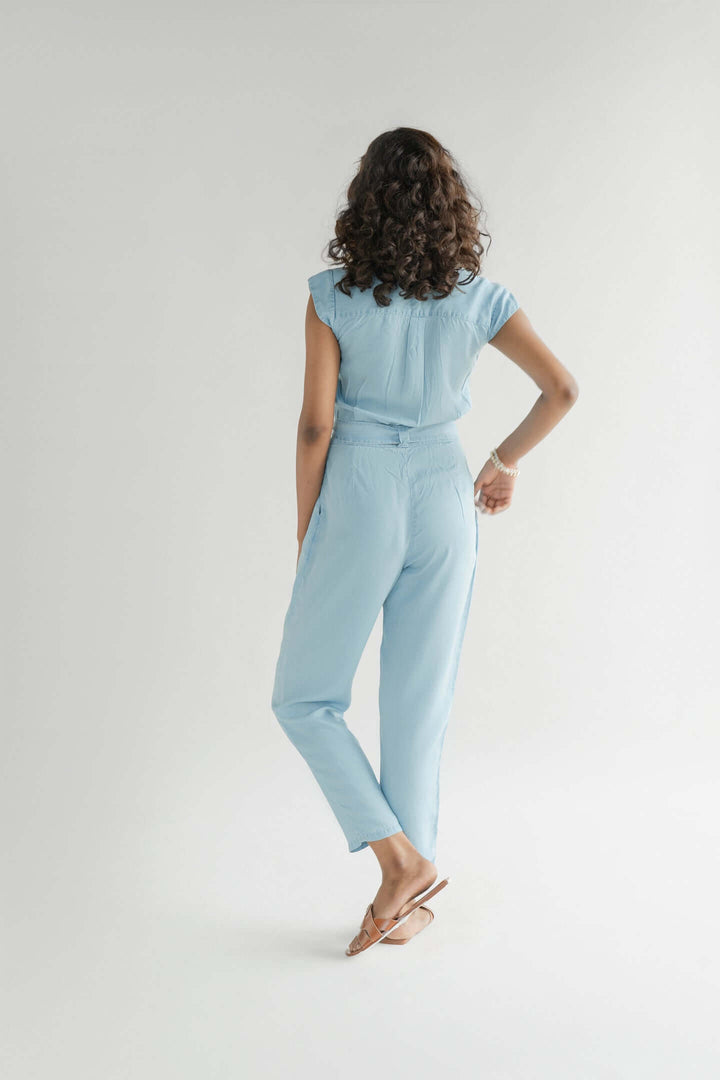 Evening Chai Jumpsuit - Blue Denim