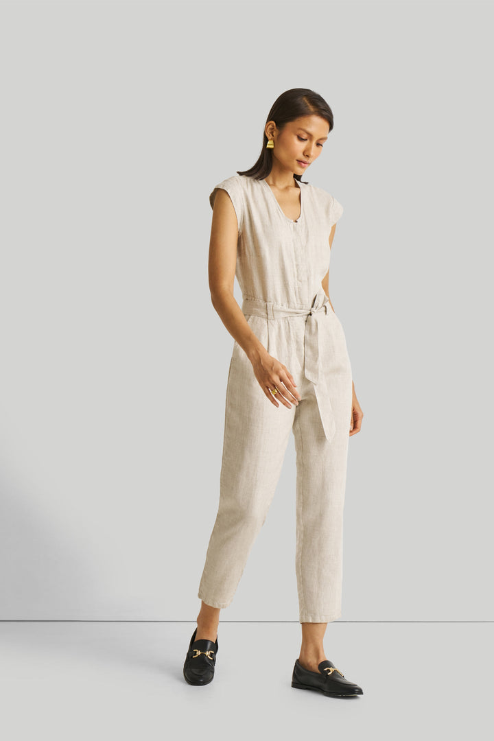Evening Chai Jumpsuit - Light Beige