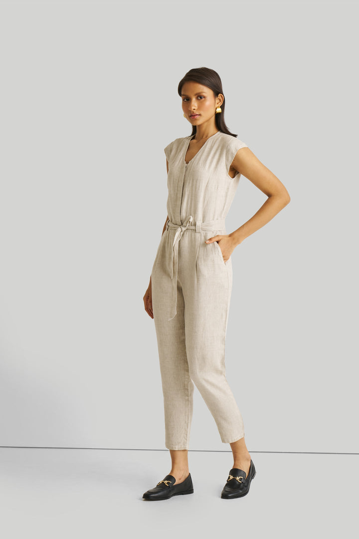 Evening Chai Jumpsuit - Light Beige