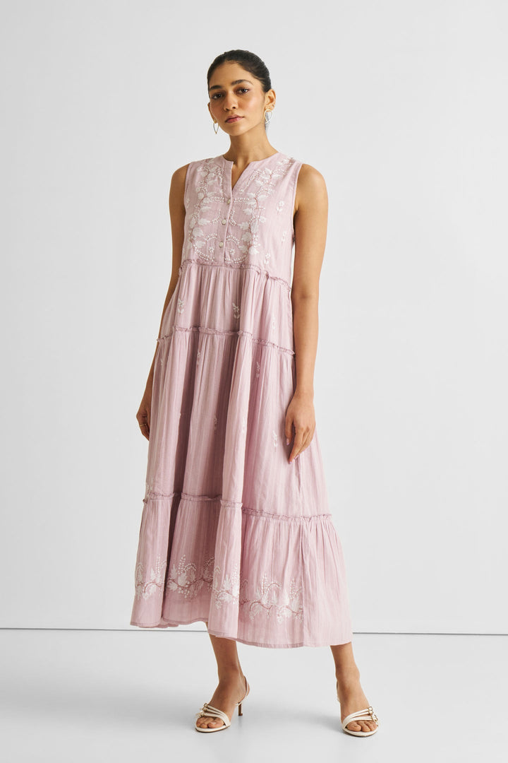 Embroidered Resort Maxi Dress | Pink