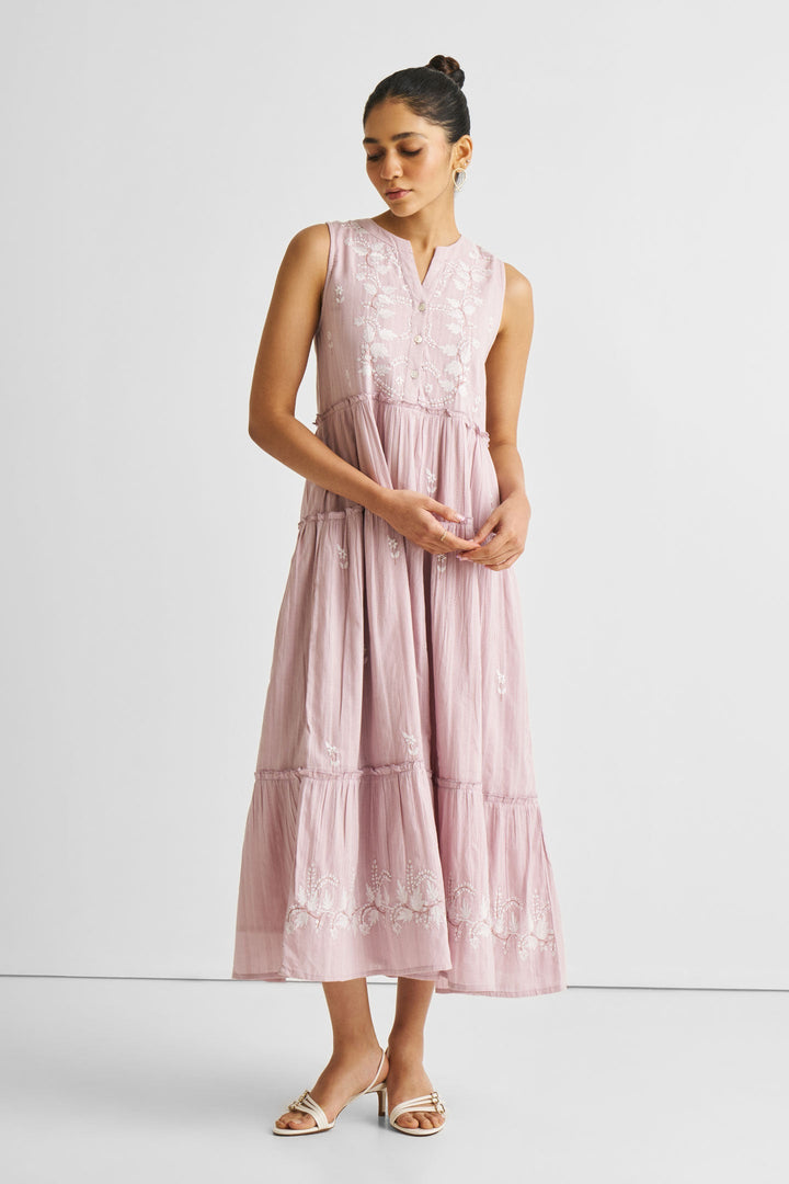 Embroidered Resort Maxi Dress | Pink