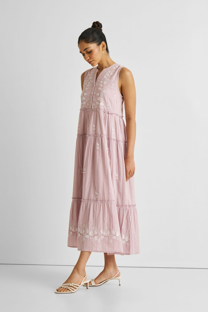 Embroidered Resort Maxi Dress | Pink