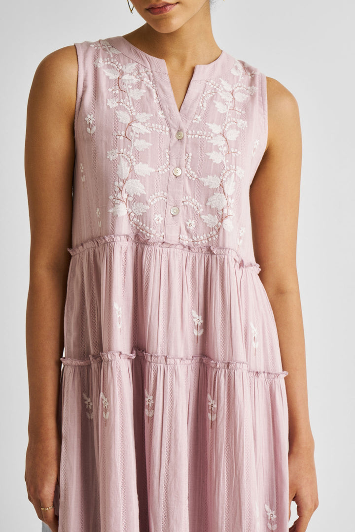 Embroidered Resort Maxi Dress | Pink