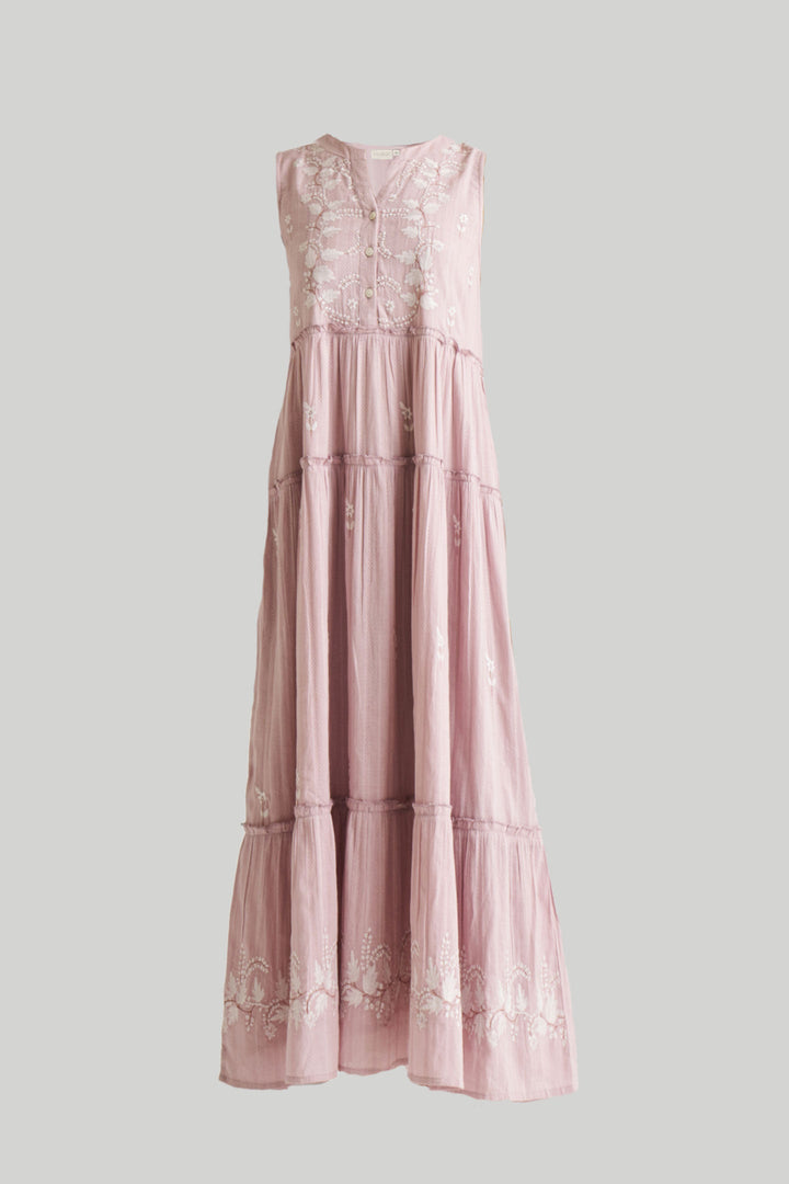 Embroidered Resort Maxi Dress | Pink
