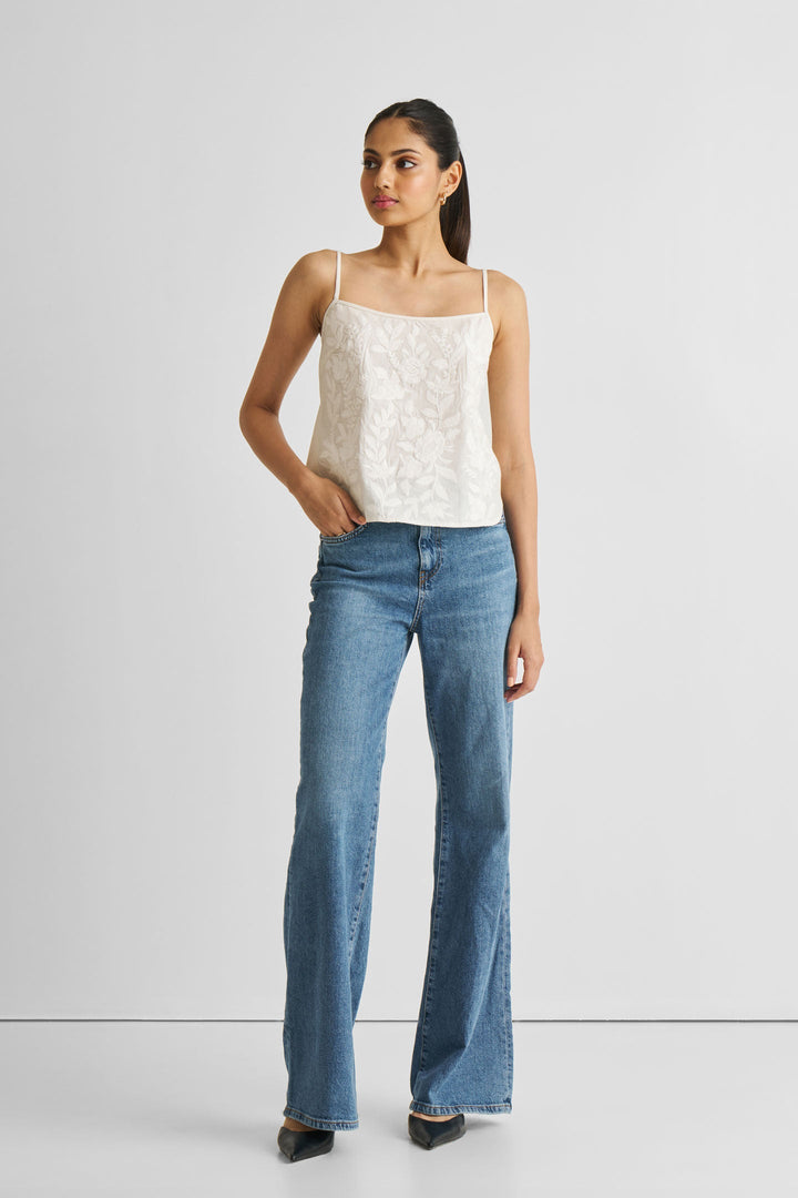 Embroidered Camisole Top | White