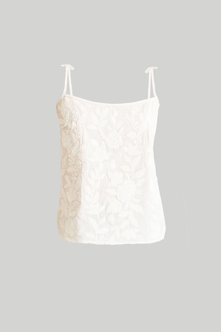 Embroidered Camisole Top | White