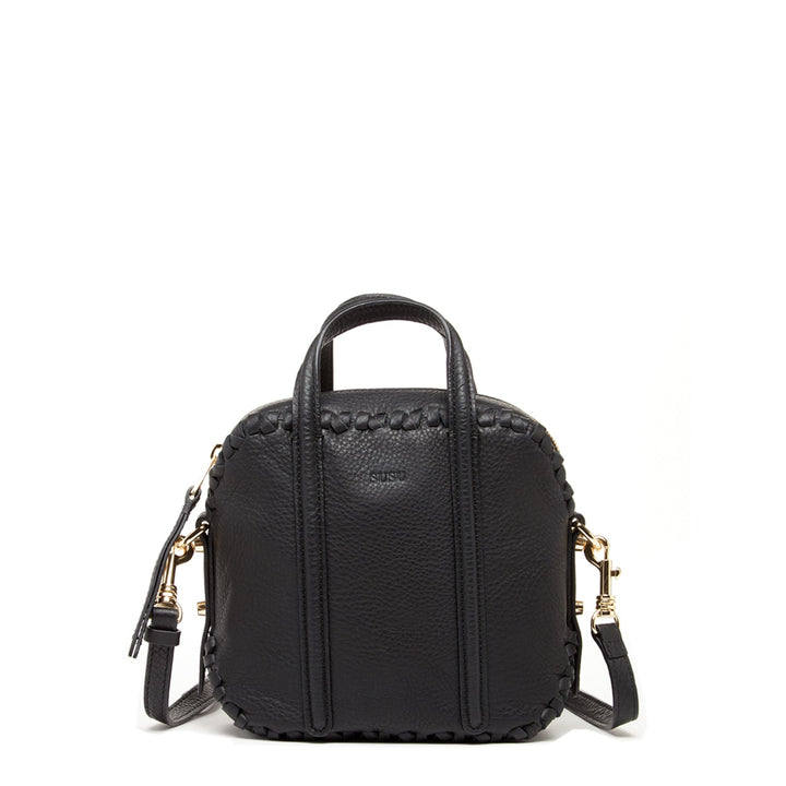 Susu Black Purse Leather Crossbody Bag Medium Size Women's Handbag