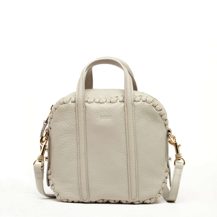 Susu The Evelyn Gray Leather Crossbody Bag