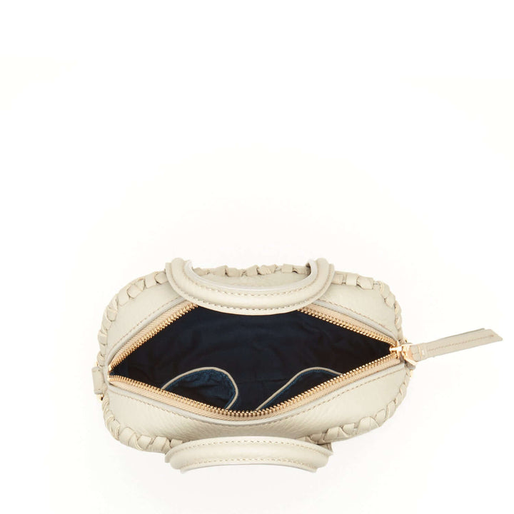 Susu The Evelyn Gray Leather Crossbody Bag