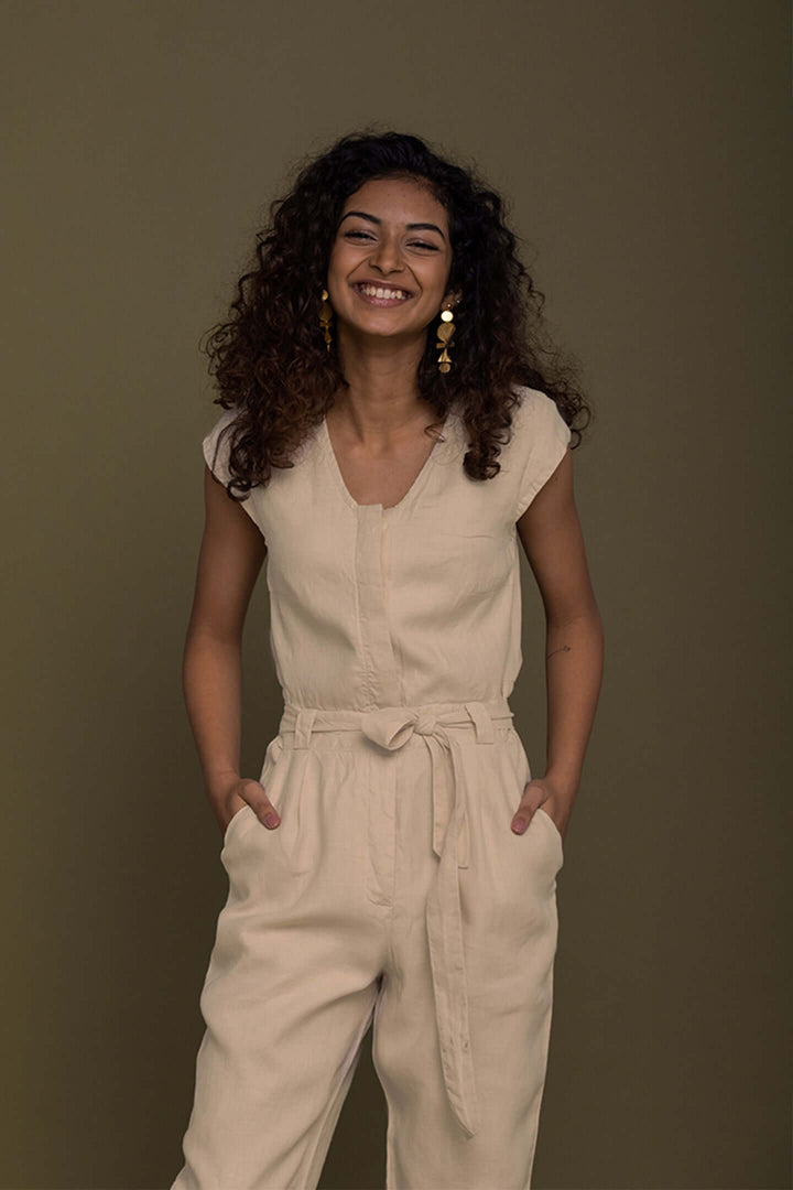 Evening Chai Jumpsuit - Sand Beige